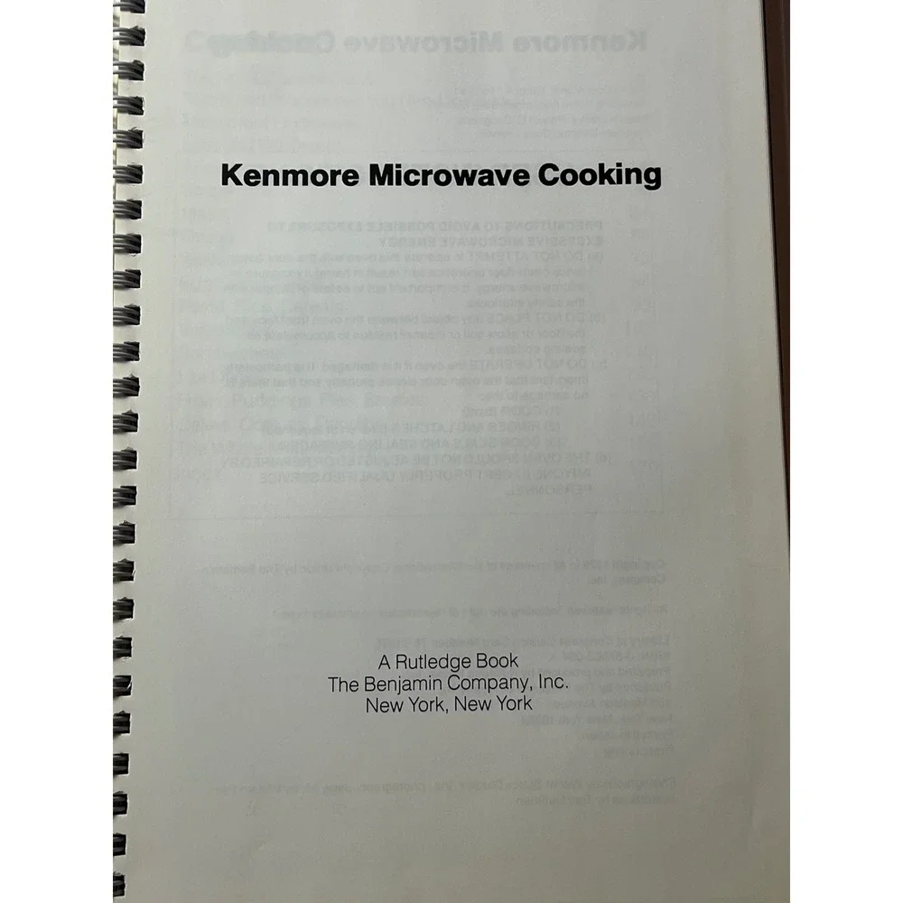 Vintage 1979‎ Kenmore Microwave Cooking Cookbook Sears Spiral Bound 200+ Recipes